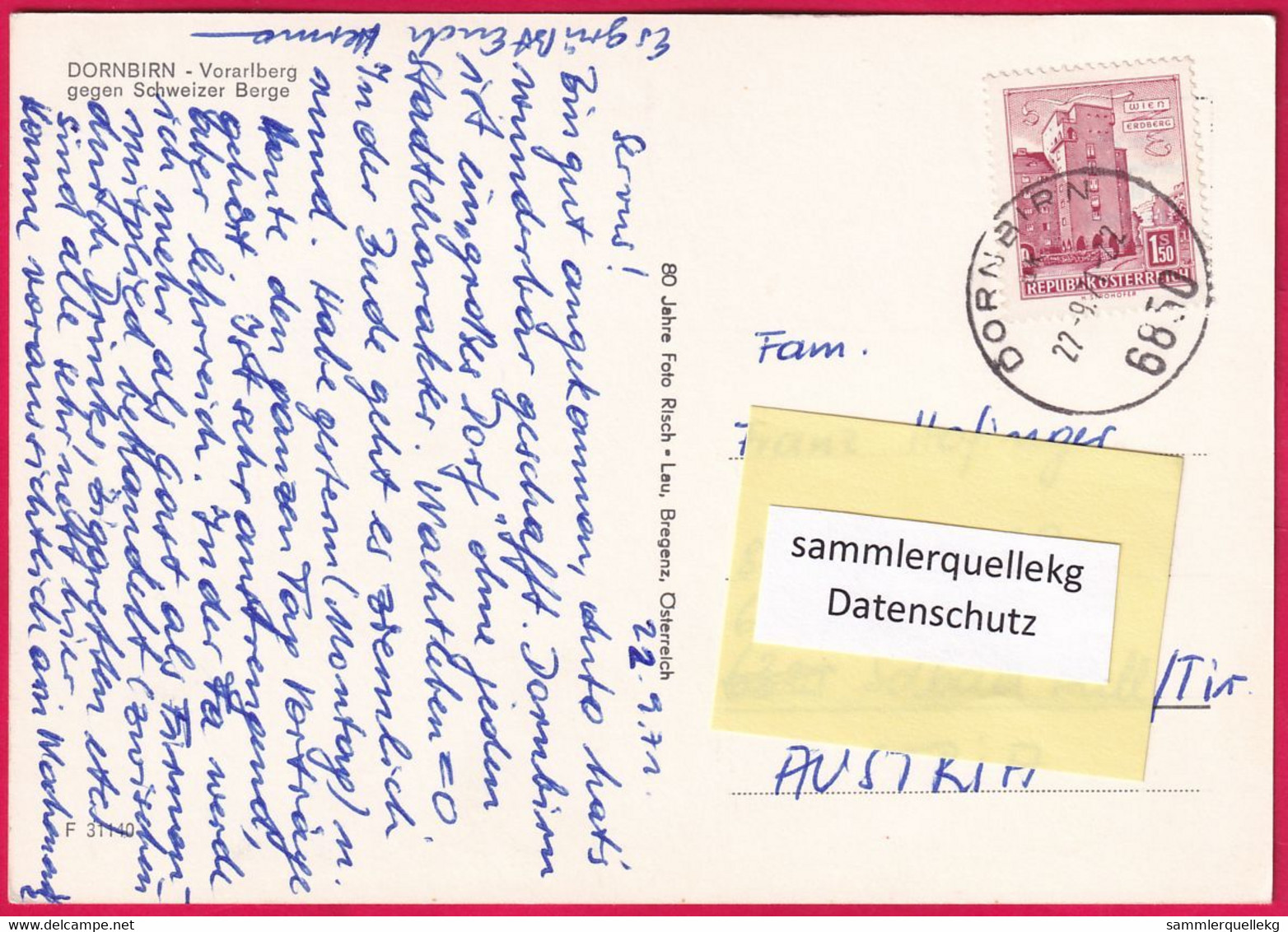 AK: Dornbirn, Gelaufen 22. 9. 1971 (Nr.4476) - Dornbirn