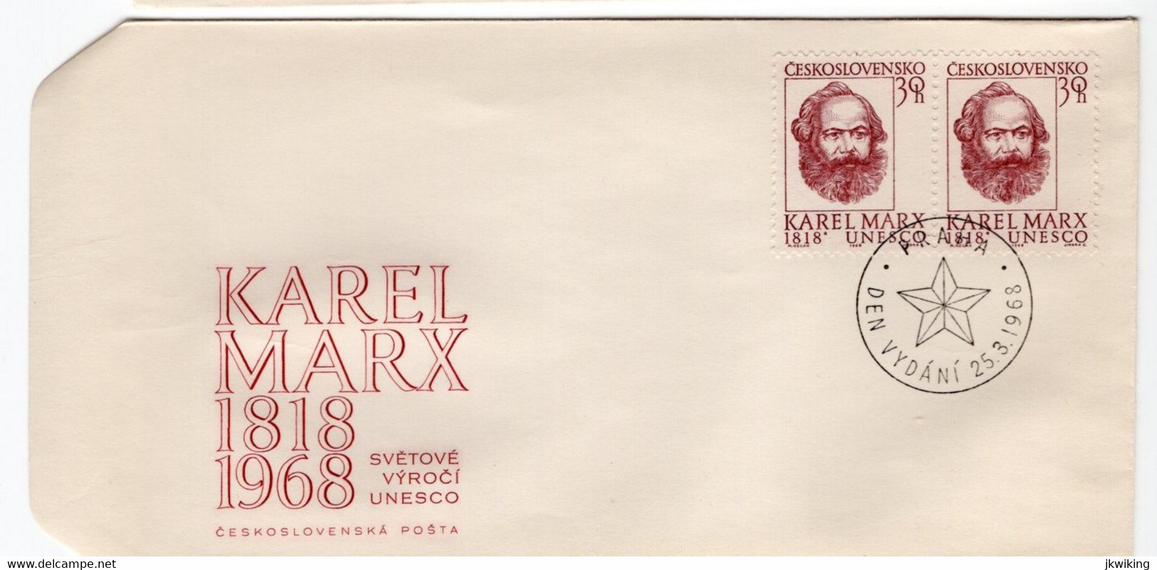 FDC - Karel Marx - UNESCO World Anniversary - - Karl Marx