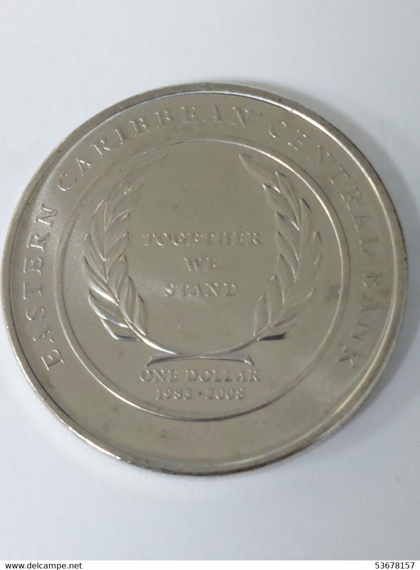 Eastern Caribbean States - Dollar, 2008 25th Anniversary - Eastern Caribbean Central Bank, Unc, KM# 58 - East Caribbean States