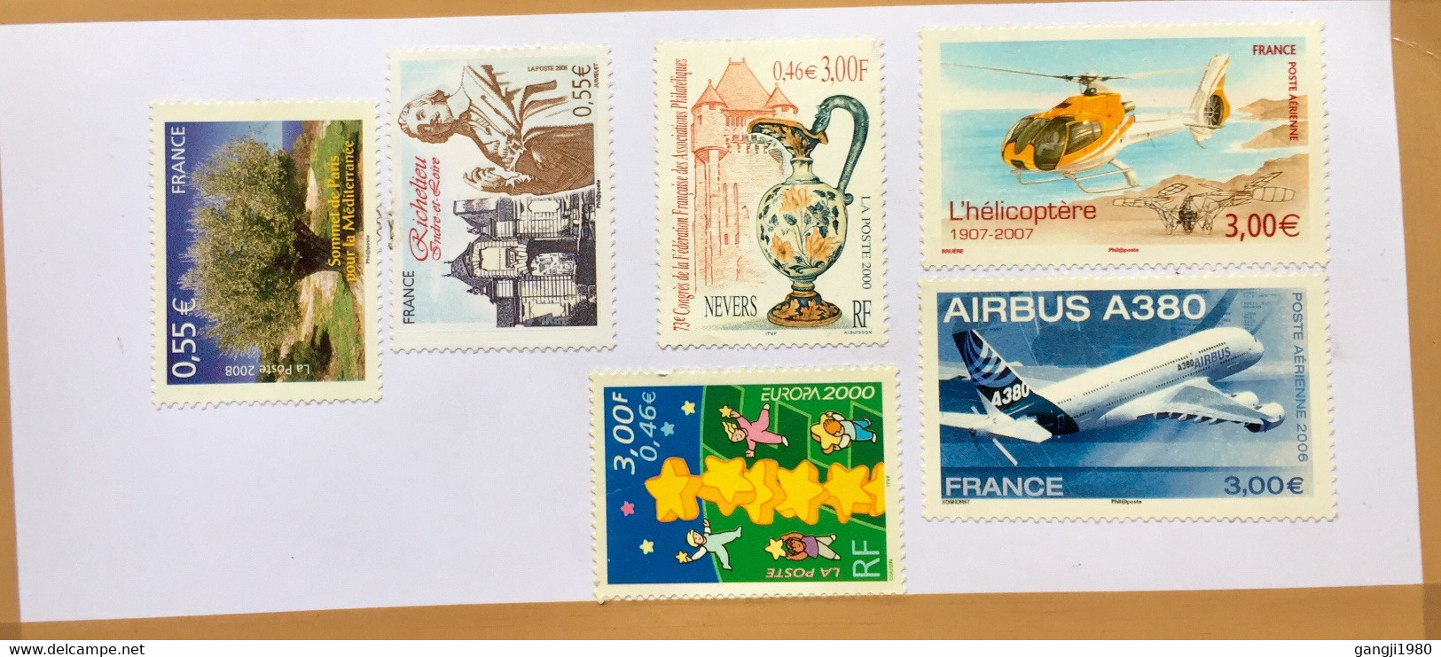 FRANCE 2022, USED COVER TO INDIA,6 STAMP FACE VALUE 8 € ALL WITHOUT CANCELLATION!!! EUROPA,AEROPLANE,HELICOPTERE ,ANTIQU - Covers & Documents