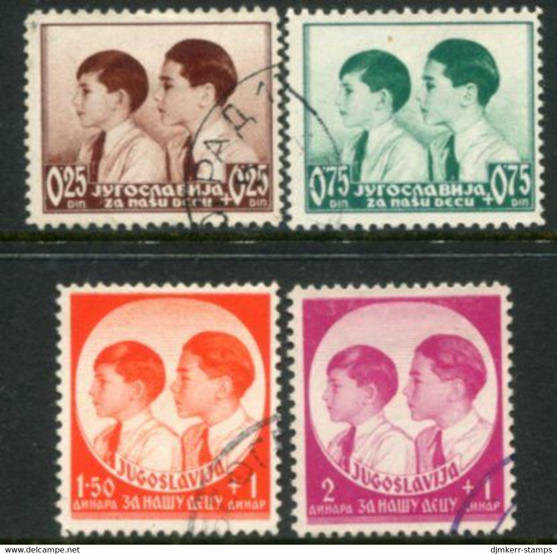 YUGOSLAVIA 1937 Child Welfare Used  Michel 330-33 - Usados