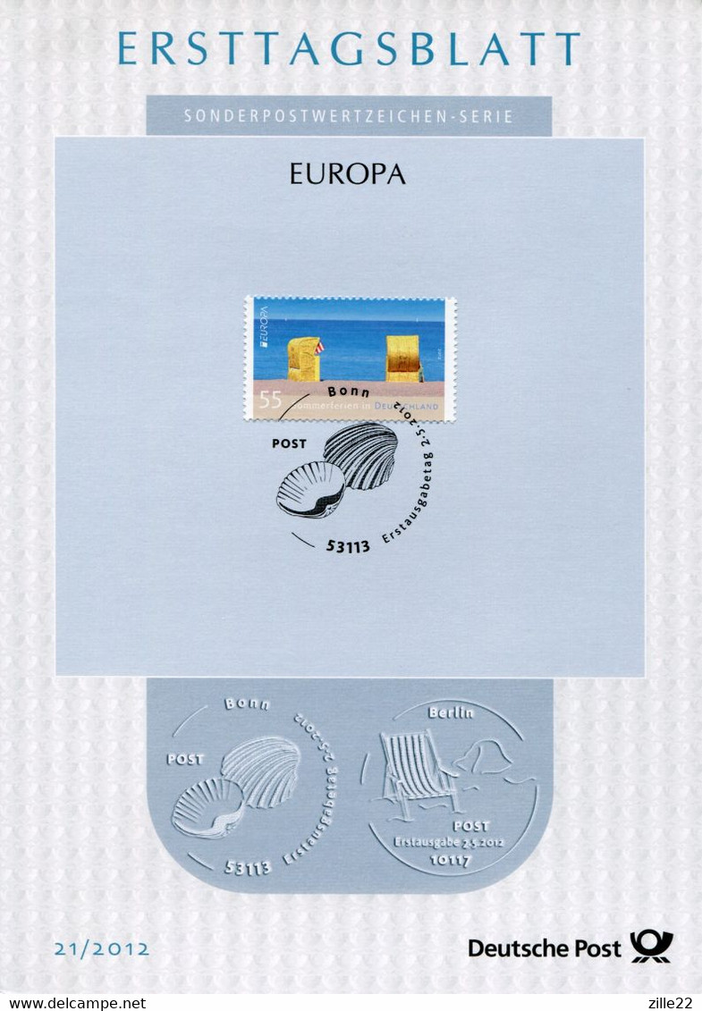 Germany Deutschland ETB Ersttagsblatt First Day Sheet - # 21/2012 - EUROPA CEPT, Summer Stamp - Altri & Non Classificati