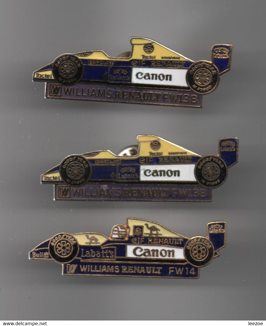 Pin's F1 WILLIAMS RENAULT LABATT'S, Sponsoring CANON ET CAMEL, Dos Doré.......BT24 - Automobile - F1