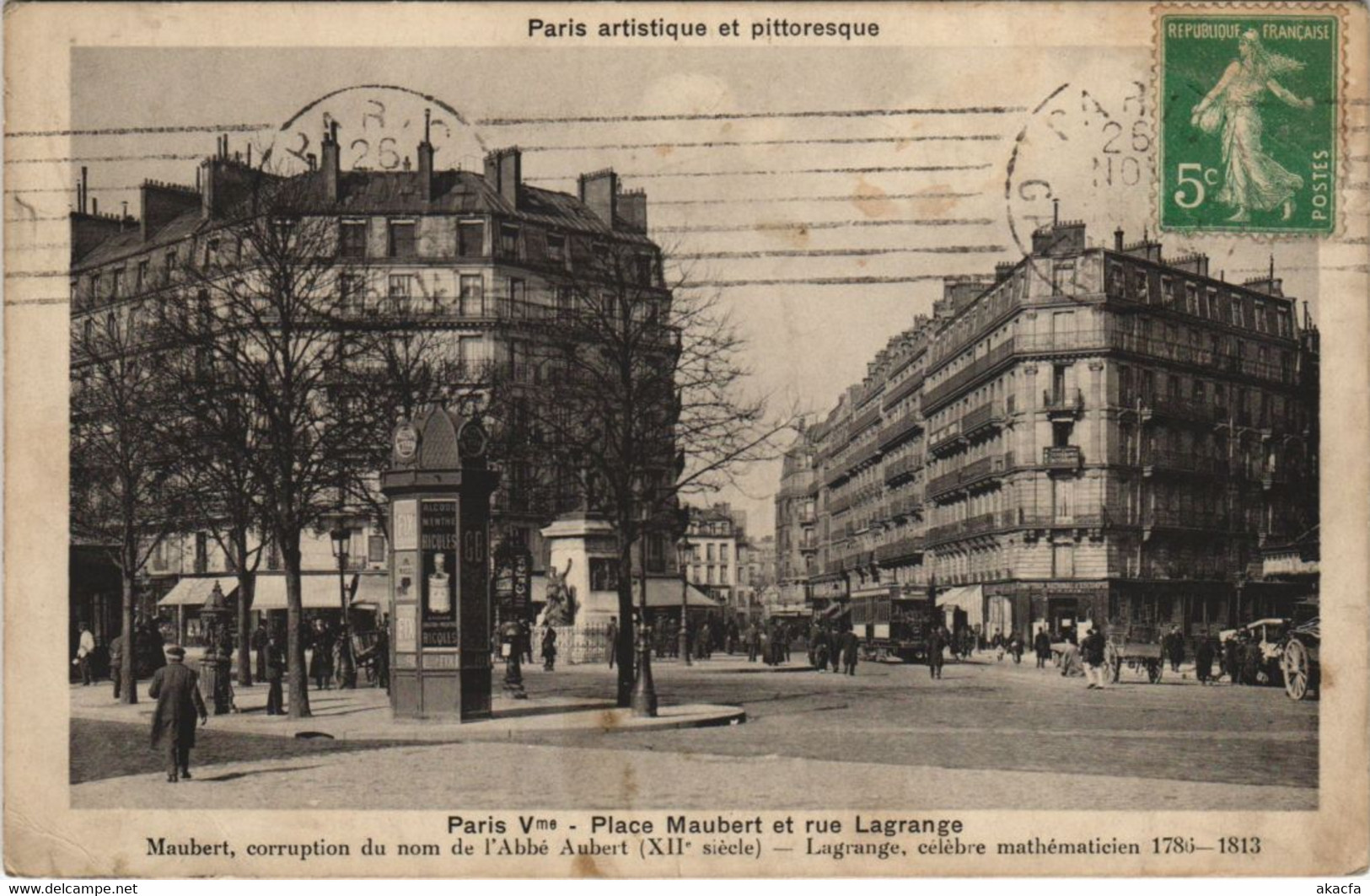 CPA PARIS 5e Place Maubert Et Rue Lagrange (35233) - Arrondissement: 05