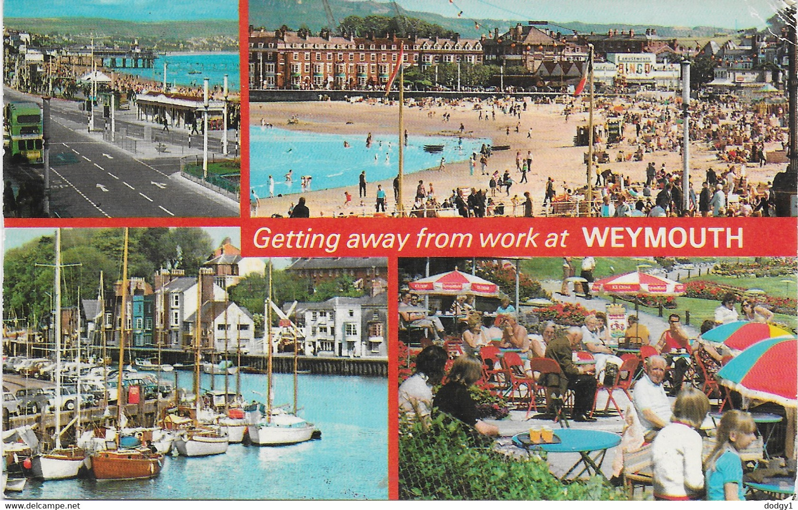 SCENES FROM WEYMOUTH, DORSET, ENGLAND. Circa 1977 USED POSTCARD G7 - Weymouth