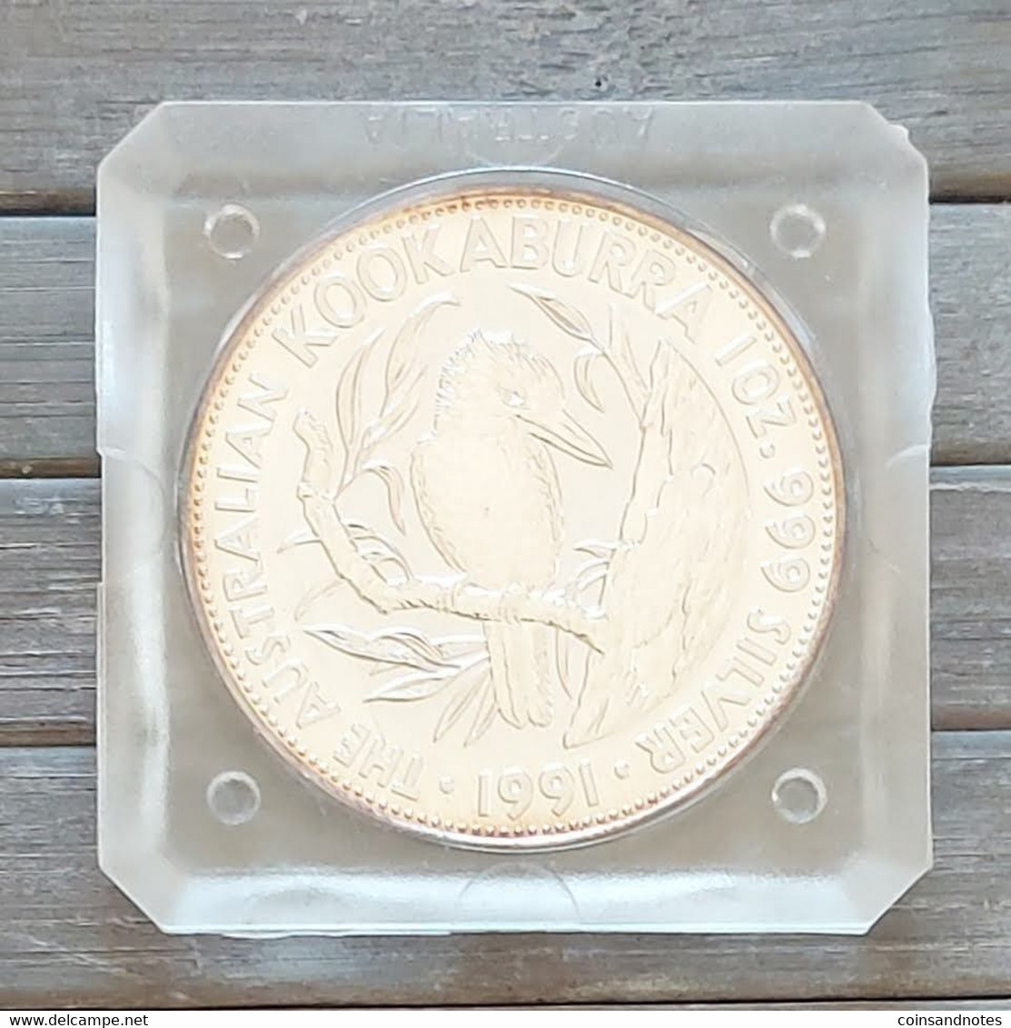 Australia 1991 - .999-1 Oz. Silver Dollar - Kookaburra - KM# 189 (No2) - Andere & Zonder Classificatie