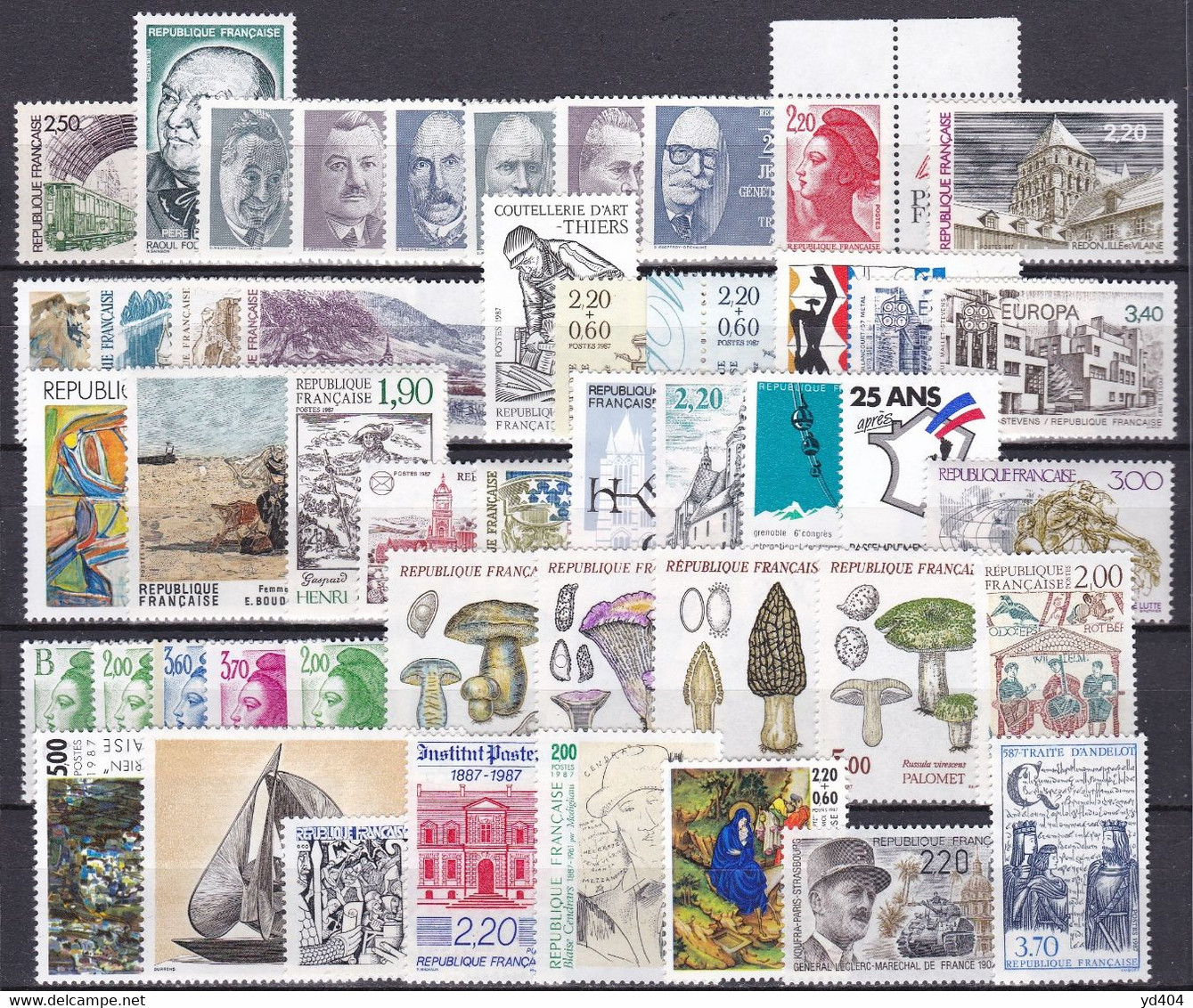 FR1501- FRANCE – 1987 – FULL YEAR SET – Y&T # 2452/2500 MNH 68 € - 1980-1989