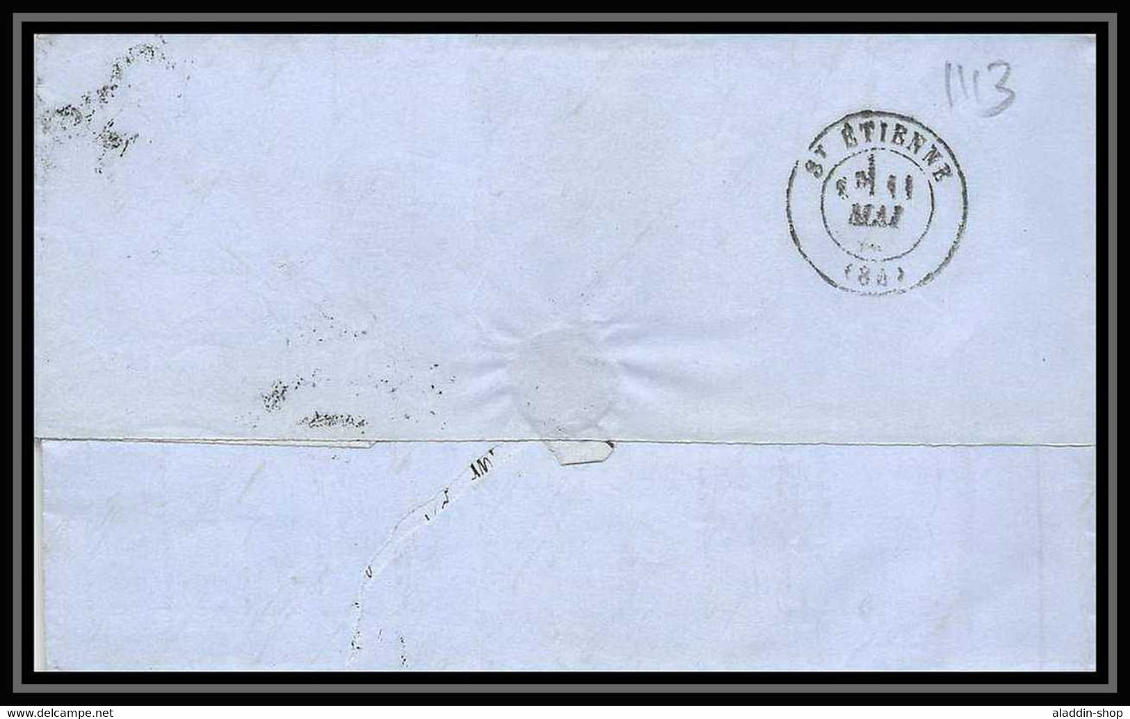 1113 LAC Lettre (cover) N°46B Bordeaux GC 2145A Lyon Rhone 10/05/1871 Pour Saint-Etienne Loire France TB - 1849-1876: Periodo Clásico