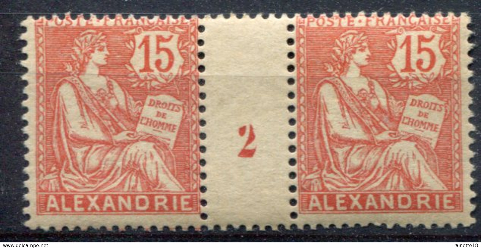 Alexandrie     N° 25a ** Paire Millésime 2 - Neufs