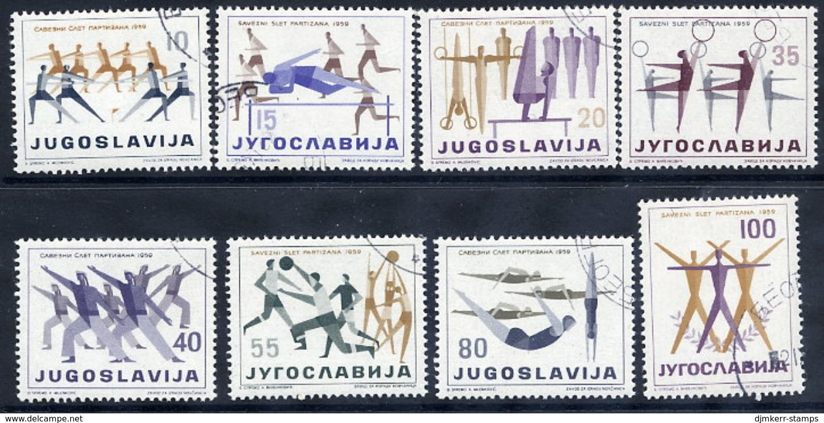 YUGOSLAVIA 1959 Sports Union, Used.  Michel 900-907 - Oblitérés