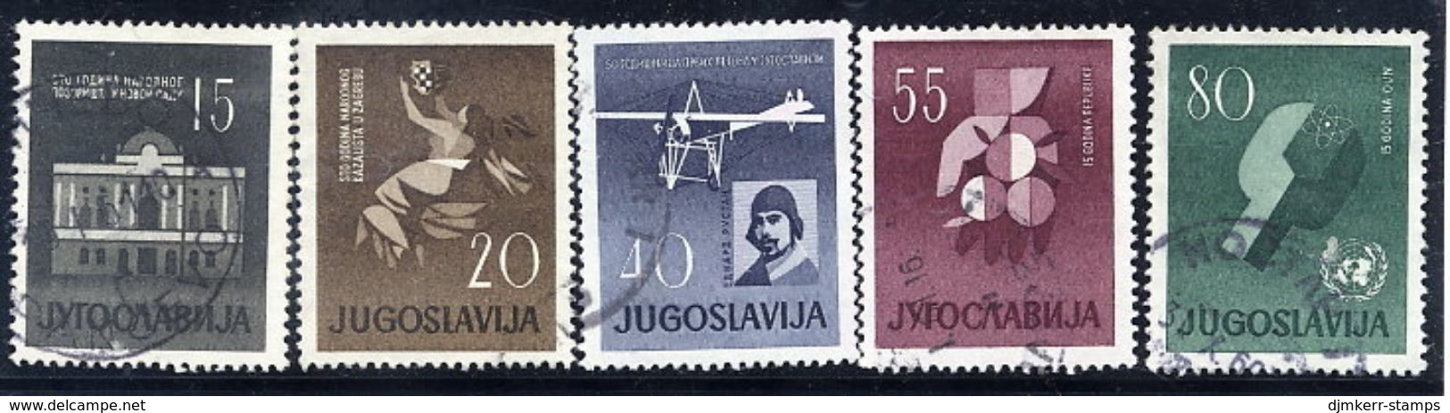 YUGOSLAVIA 1960 Anniversaries, Used.  Michel 930-34 - Gebraucht