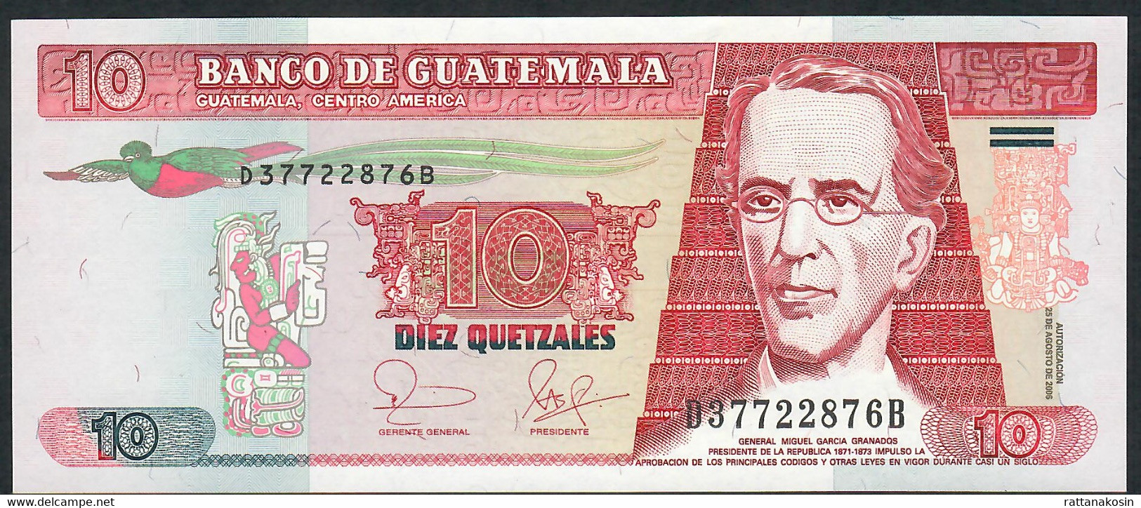 GUATEMALA P111a 10 QUETZALES 2006  UNC. - Guatemala