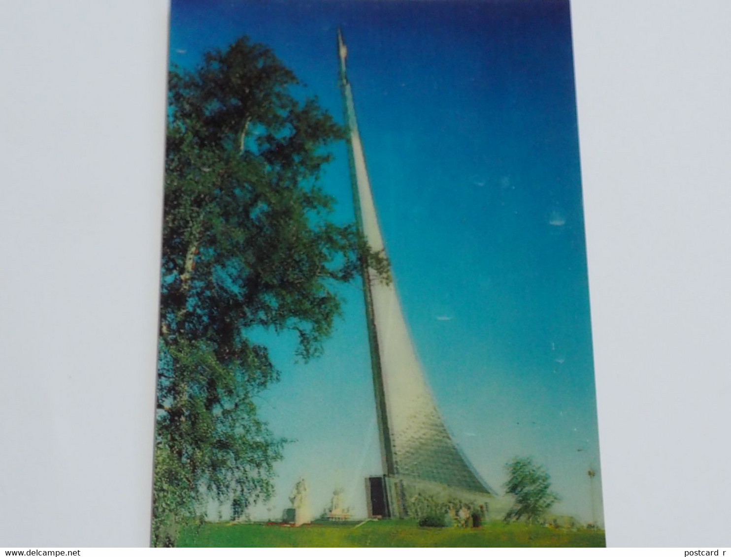 3d 3 D Lenticular Stereo Postcard Moscow Obelisk    A 215 - Cartes Stéréoscopiques
