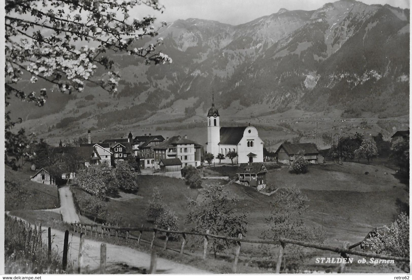 STALDEN → Ein Kleines Dorf Oberhalb Sarnen Mit Alter Naturstrasse Ins Langis, Fotokarte Ca.1945 - Sarnen