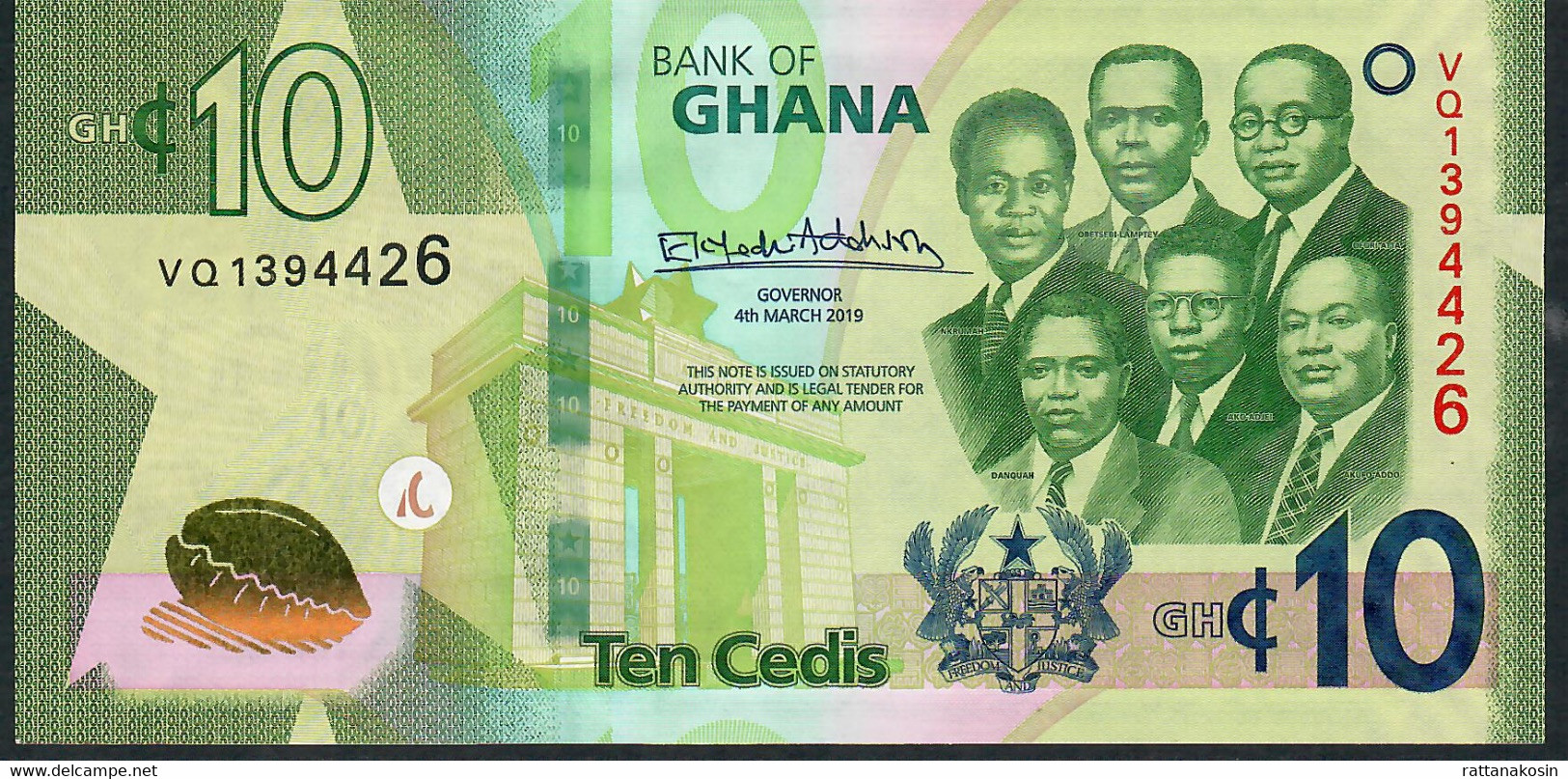 GHANA P47 10 CEDIS 4.3.2019 #VQ      UNC. - Ghana