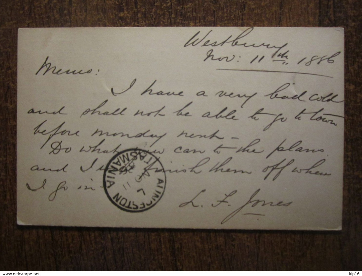 1886 TASMANIA AUSTRALIA ONE PENNY STATIONERY - Briefe U. Dokumente