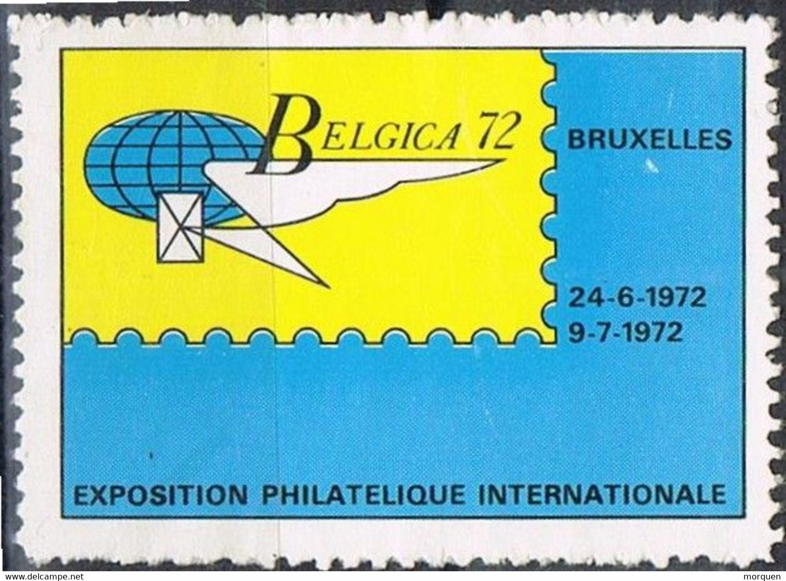 Viñeta, Label, Vignette BRUXELLES, Belgica 72, Exposition Internationalle  * - Unclassified