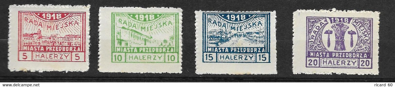 Timbres Neufs De Pologne N° 15 à 18 Mi, émission Locale 1918 - Neufs