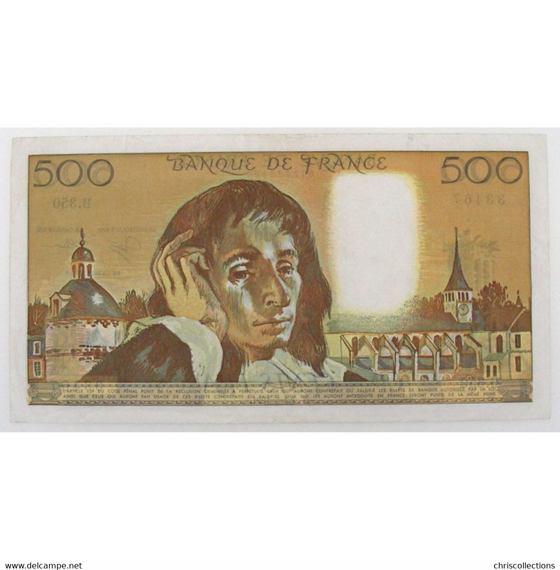 500 Francs Pascal 2.5.1991, B.350, TTB/TTB - 500 F 1968-1993 ''Pascal''