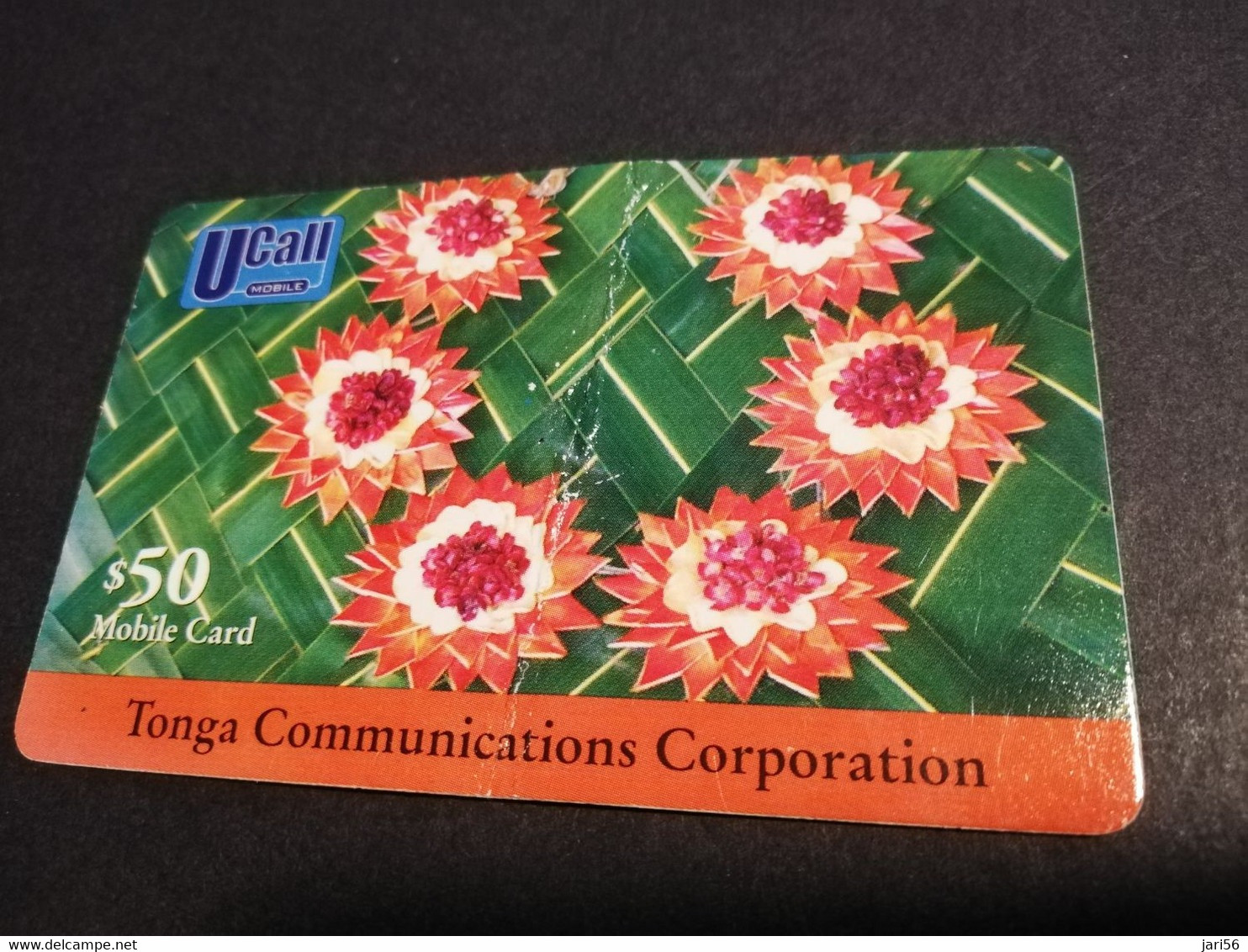 TONGA  $TS 50,-   PREPAID  FLOWERS"HELO O FUSIPALA" TONGA/ TCC/ U CALL     **8742** - Tonga