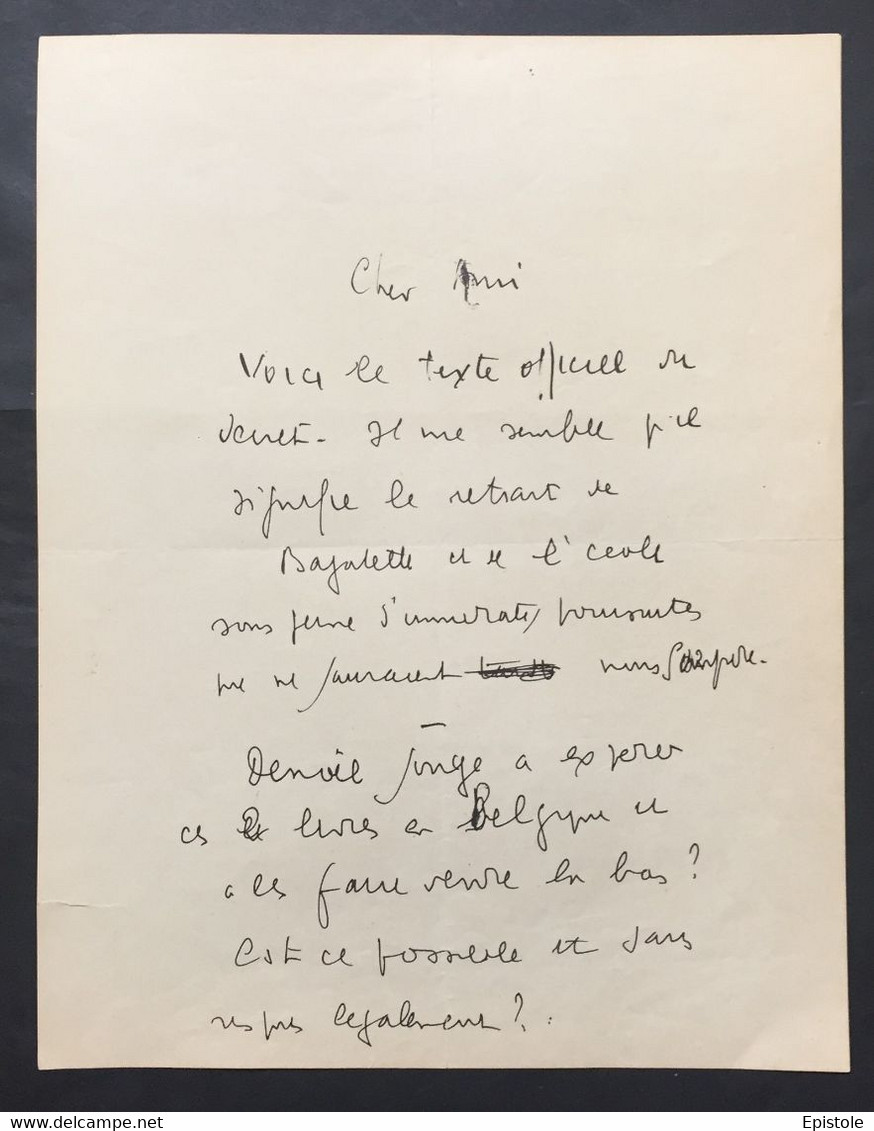 Louis-Ferdinand CÉLINE – Lettre Autographe Signée Destouches – Pamphlets - 1939 - Schriftsteller