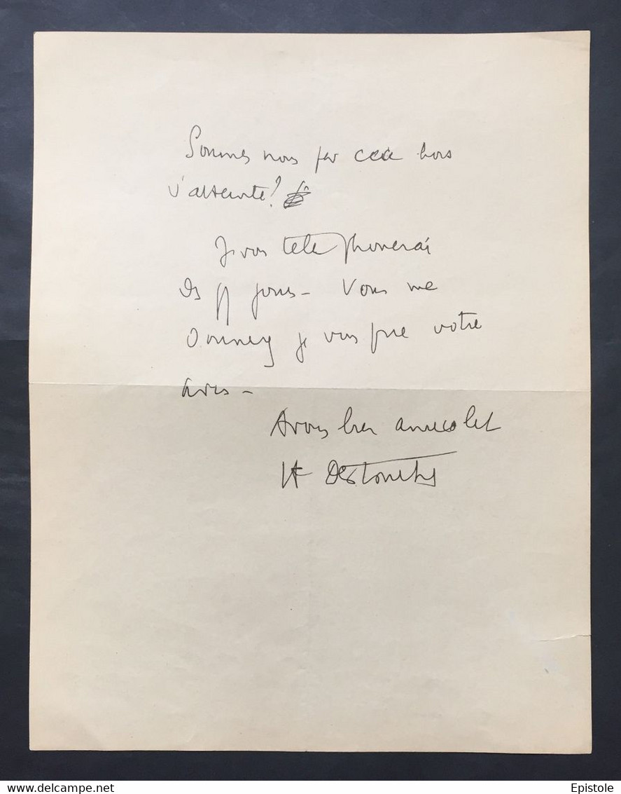 Louis-Ferdinand CÉLINE – Lettre Autographe Signée Destouches – Pamphlets - 1939 - Schriftsteller