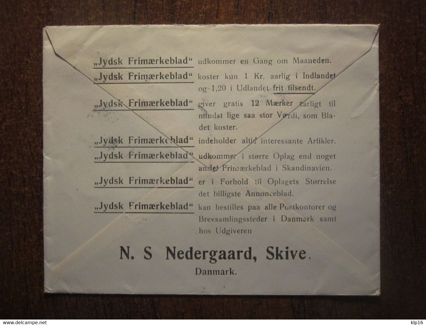 1916 REGISTERED DENMARK SKIVE COVER - Briefe U. Dokumente