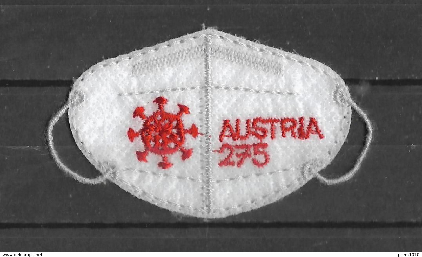 AUSTRIA ( OSTERREICH)- 2021- UNIQUE CLOTH STAMP- MASK SHAPED- MNH- COVID 19 MASK SHAPED STAMP- EMBROIDERY ON STAMP - Neufs