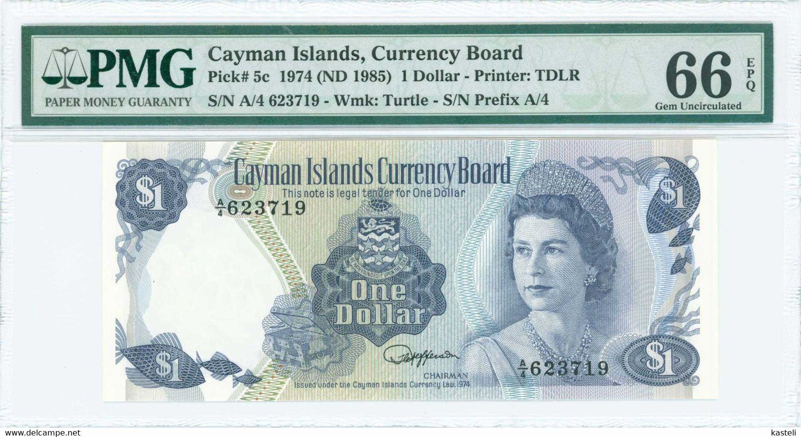 CAYMAN ISLANDS 1 Dollar (Law 1974 - ND 1985) - Kaimaninseln