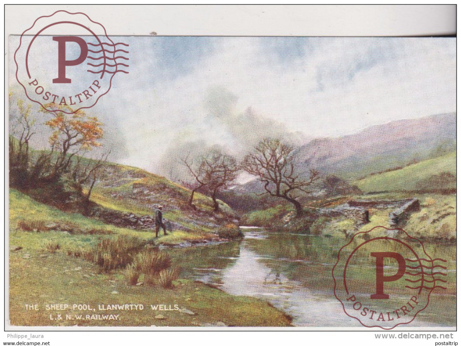 Early L & N.W. Railway Postcard - The Sheep Pool Llanwrtyd Wells Becknockshire Wales - Breconshire