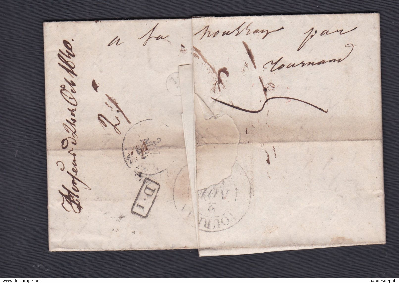 Marques Postales T.T.R.4 Danemark Par Hambourg Givet ... Pli Correspondance écrite De Horsens En 1840 Env. 216 - ...-1851 Prefilatelia