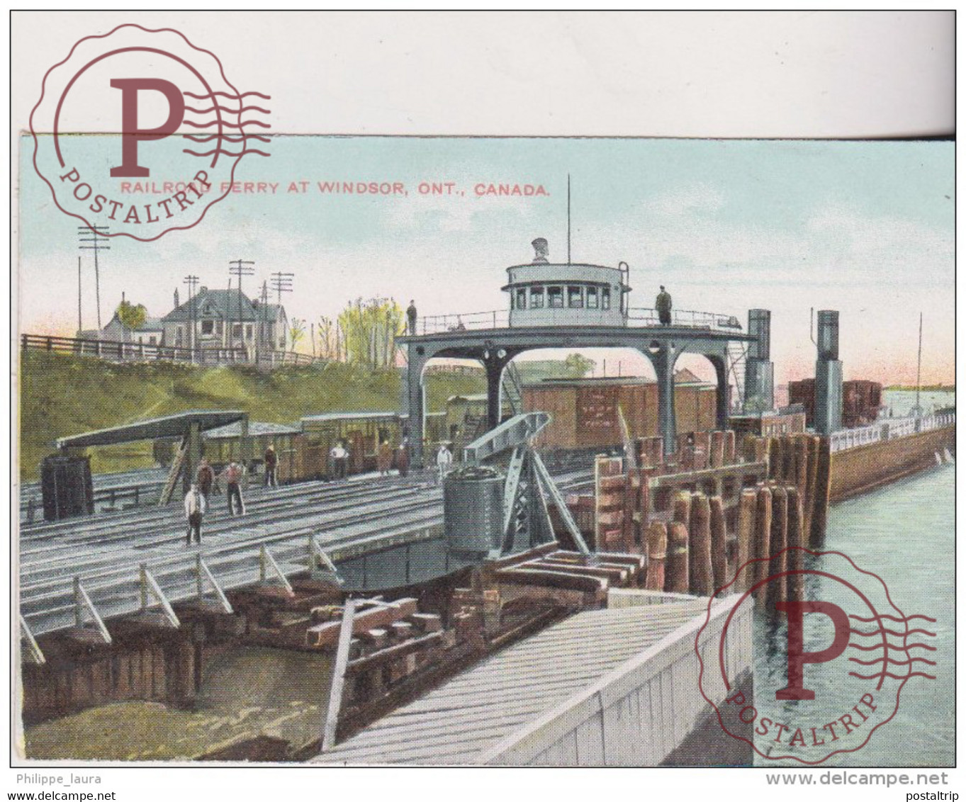 RAILROAD FERRY AT WINDSOR. ONT. CANADÁ - Windsor