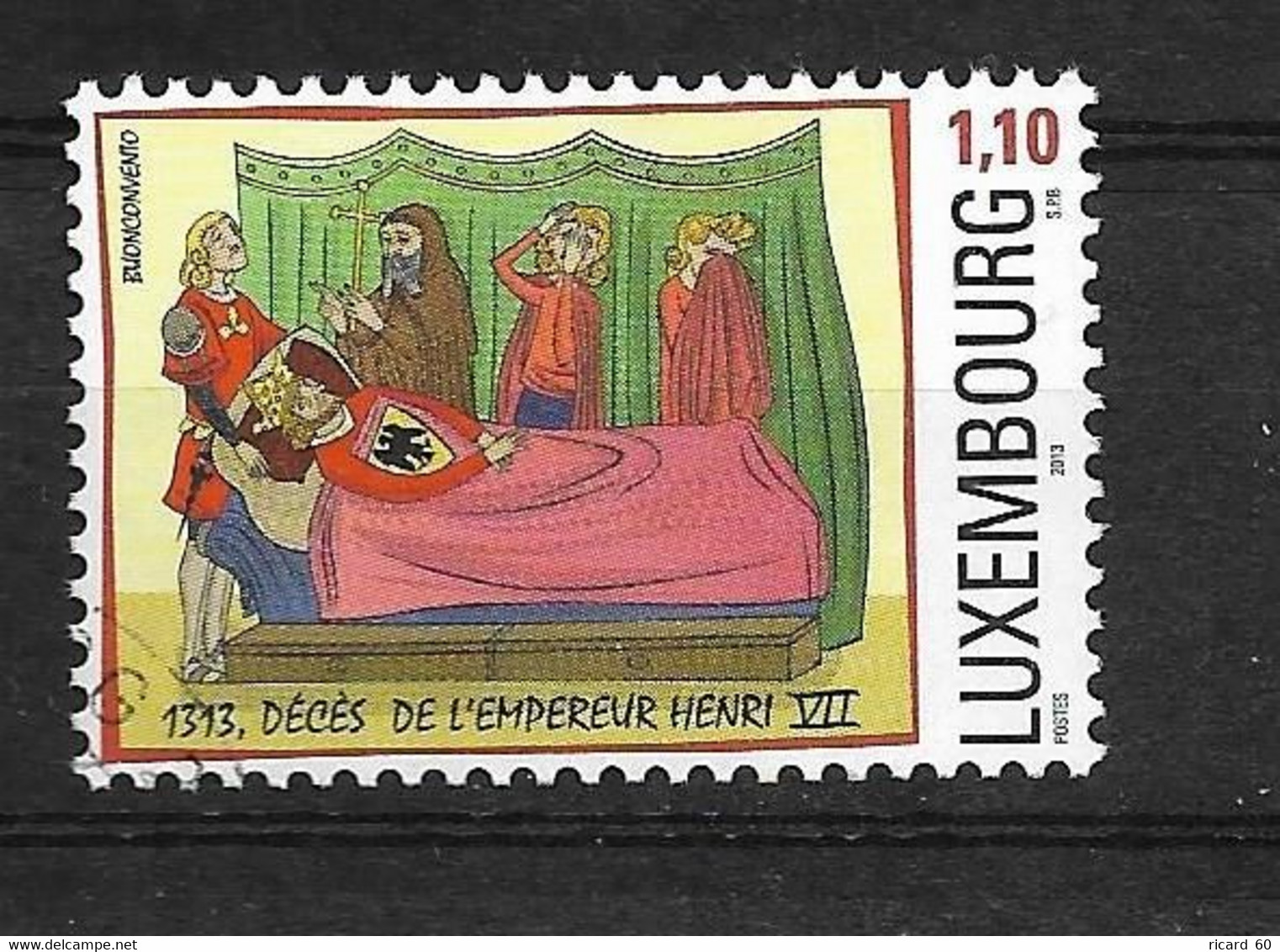 Timbres Oblitérés Du Luxembourg N°1925 YT, 700 Ans De La Mort De L'empereur Henri VII - Usati