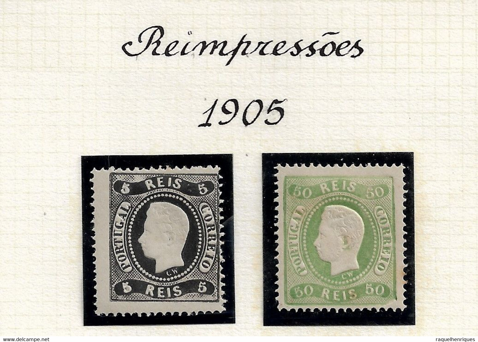 PORTUGAL - D.LUIS I FITA CURVA PERF:13½ REPRINT 1905 MH (STB14-118) - Ensayos & Reimpresiones