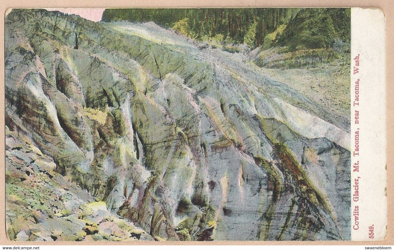 US.- COWLITZ GLACIER, Mt. TACOMA, NEAR TACOMA, WASH. POST CARD - Tacoma