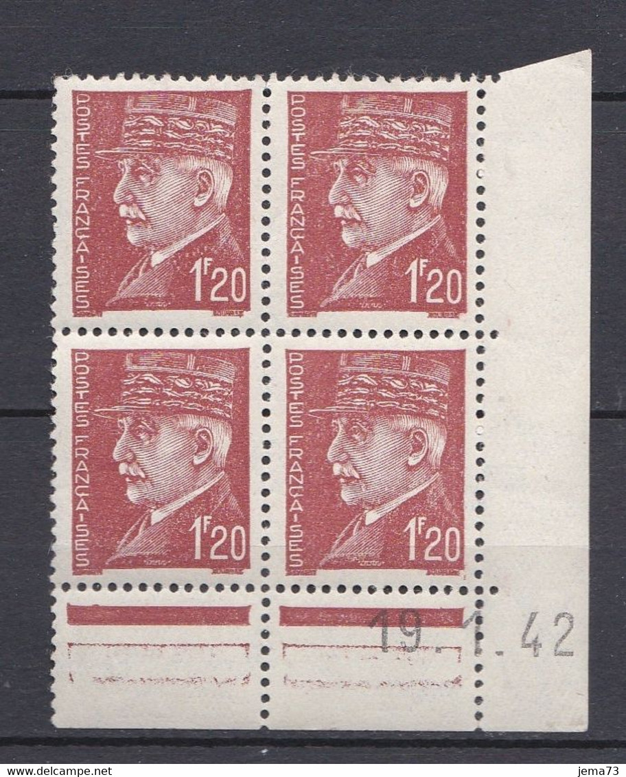 N° 515 Type Hourrier En Coins Datés  19.01.42 - ....-1929