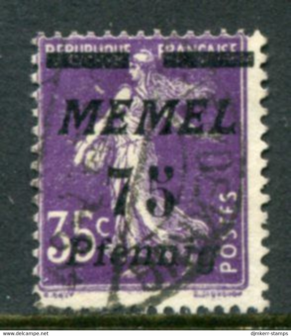 MEMEL 1922 Overprint 75 Pf. On France 35 C. Used.  Michel 62 - Memel (Klaipeda) 1923