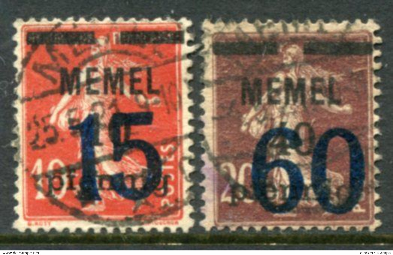 MEMEL 1921  Overprints 15 And 60 Used. Stonischken. Michel 34-35 - Klaipeda 1923