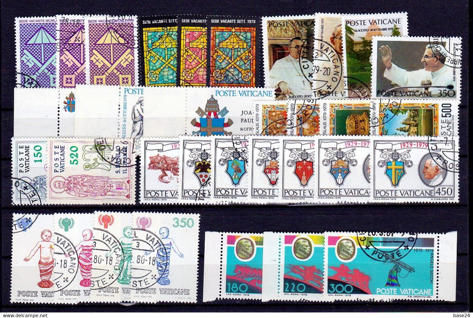 1978 1979 Vaticano Vatican 9 Serie Usate: Sede Vacante (x2), Papa Luciani, Papa Wojtyła, Secchi, S.Basilio, Anno Del F.. - Used Stamps