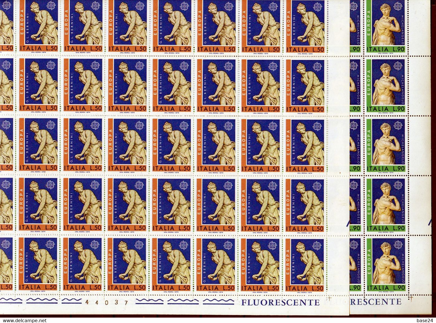 1974 Italia Italy Repubblica EUROPA CEPT  EUROPE 50 Serie Di 2v. Foglio MNH** Sheets - Hojas Completas
