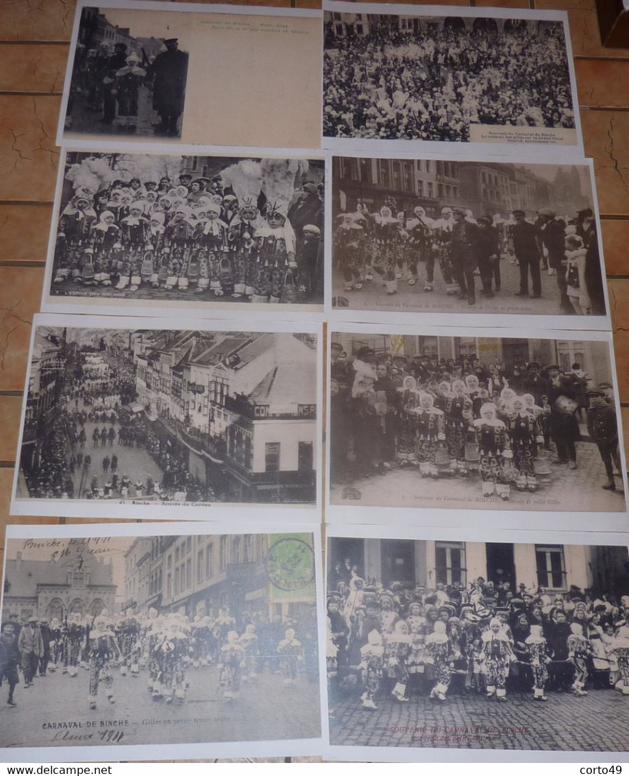 8 GRANDES REPRODUCTIONS  Des PLUS BELLES  ANCIENNES CP Du CARNAVAL DE BINCHE Pour Décorer !!42/30 Cm Chacune !! - Binche