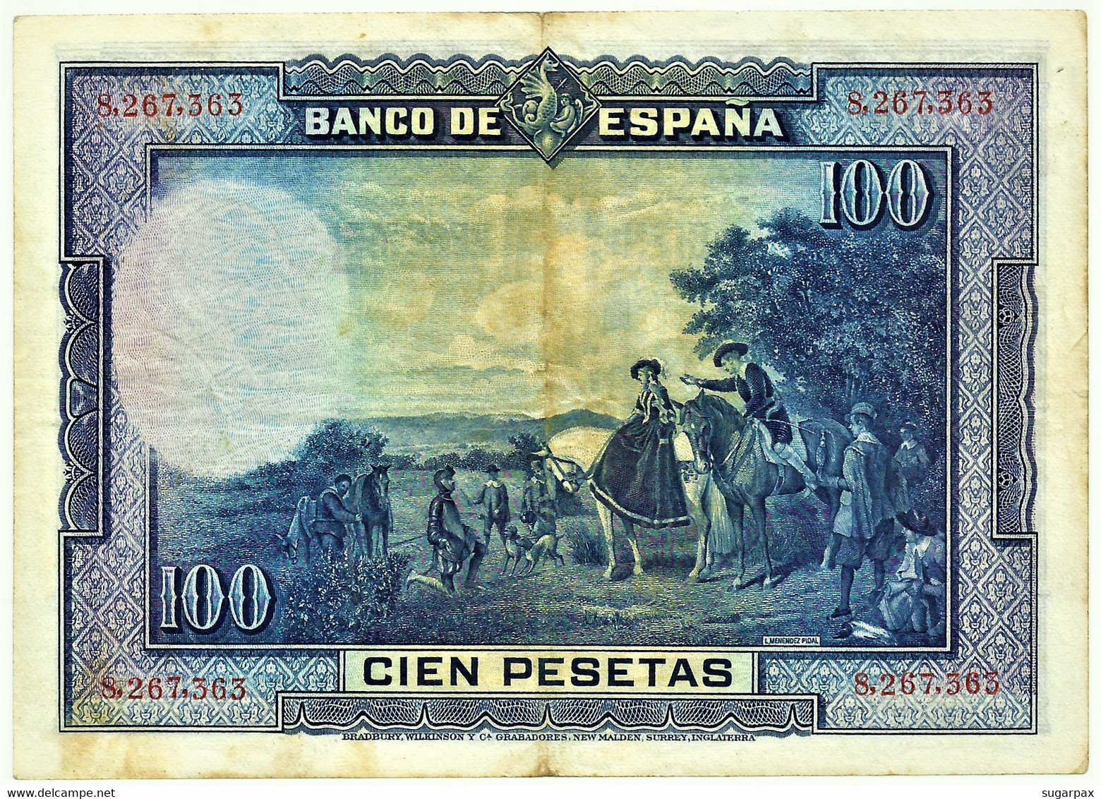 ESPAÑA - 100 Pesetas - 15.08.1928 - Pick 76.b - WITHOUT Serie - Cervantes - Kingdom - 100 Peseten