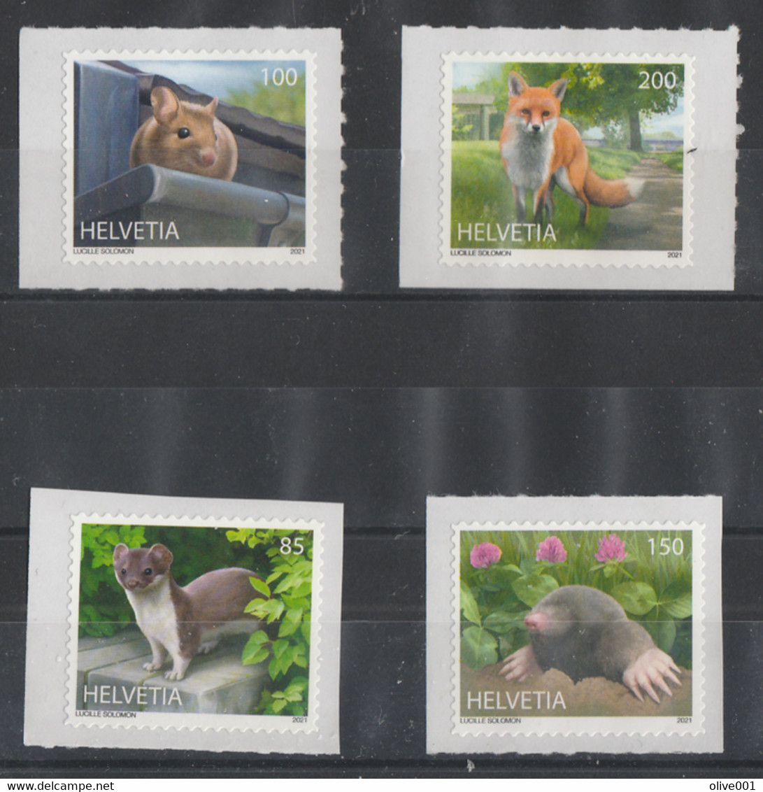 Suisse 2021 Série De 4 TP Autocollants. Animaux - Faune - Neufs MNH ** - Unused Stamps