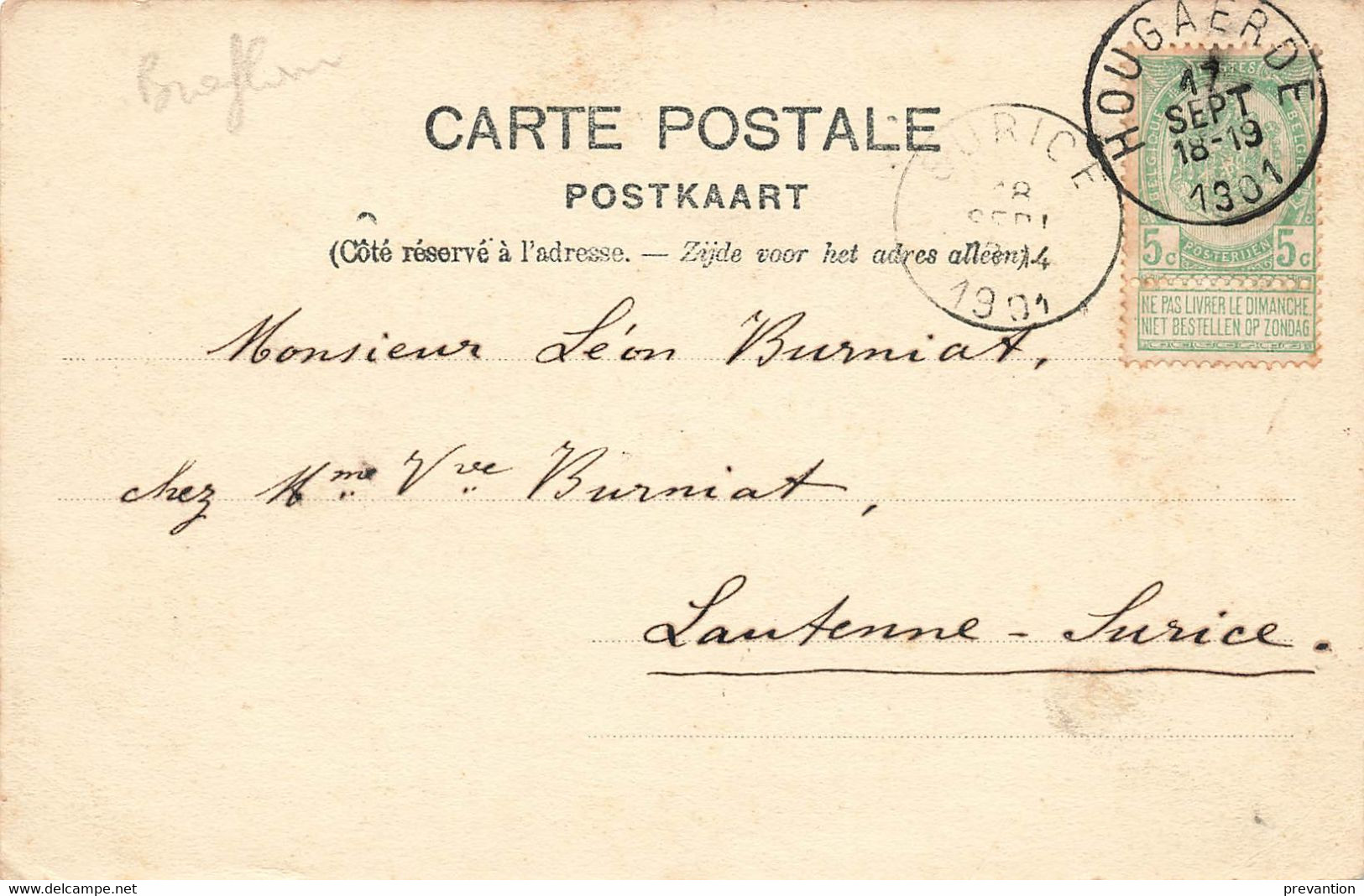 Souvenir De HOUGAERDE - L'Eglise - Carte Circulé En 1901 - Hoegaarden