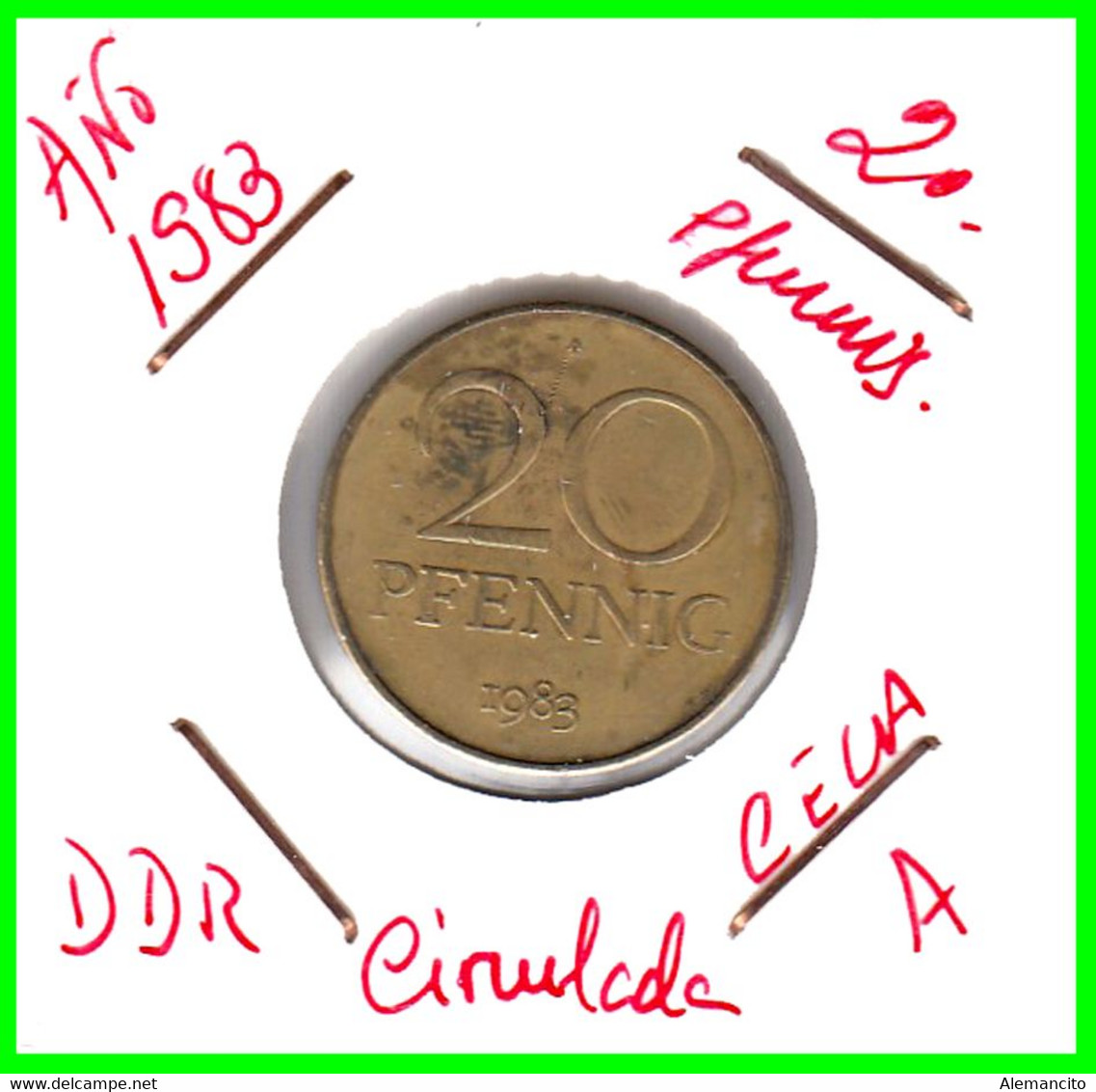 ( GERMANY ) AÑO 1983 REPUBLICA DEMOCRATICA DE ALEMANIA ( DDR ) MONEDAS DE 20 PFENNING CECA-A - 20 Pfennig