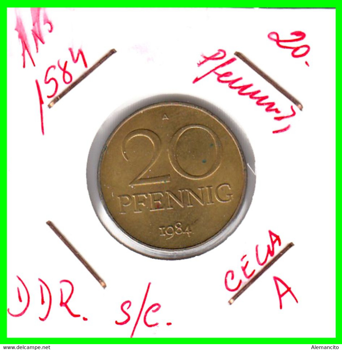 ( GERMANY ) AÑO 1984 REPUBLICA DEMOCRATICA DE ALEMANIA ( DDR ) MONEDAS DE 20 PFENNING CECA-A - 20 Pfennig