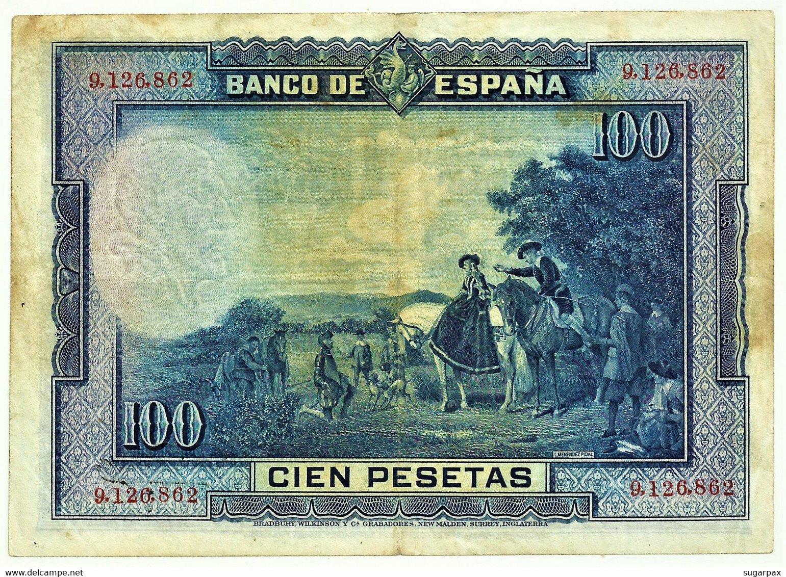 ESPAÑA - 100 Pesetas - 15.08.1928 - Pick 76.b - WITHOUT Serie - Cervantes - Kingdom - 100 Pesetas