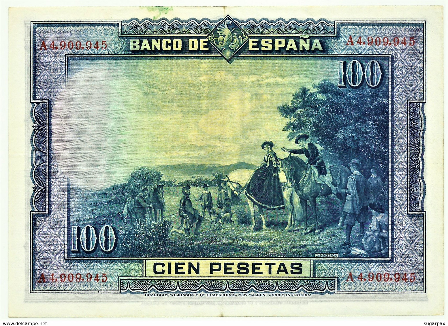 ESPAÑA - 100 Pesetas - 15.08.1928 - Pick 76.a - Serie A - Cervantes - Kingdom - 100 Pesetas