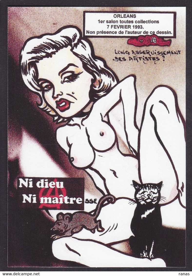 CPM Orléans Tirage 30 Ex. Numérotés Signés Par JIHEL Anarchie Nu Féminin Nude - Collector Fairs & Bourses