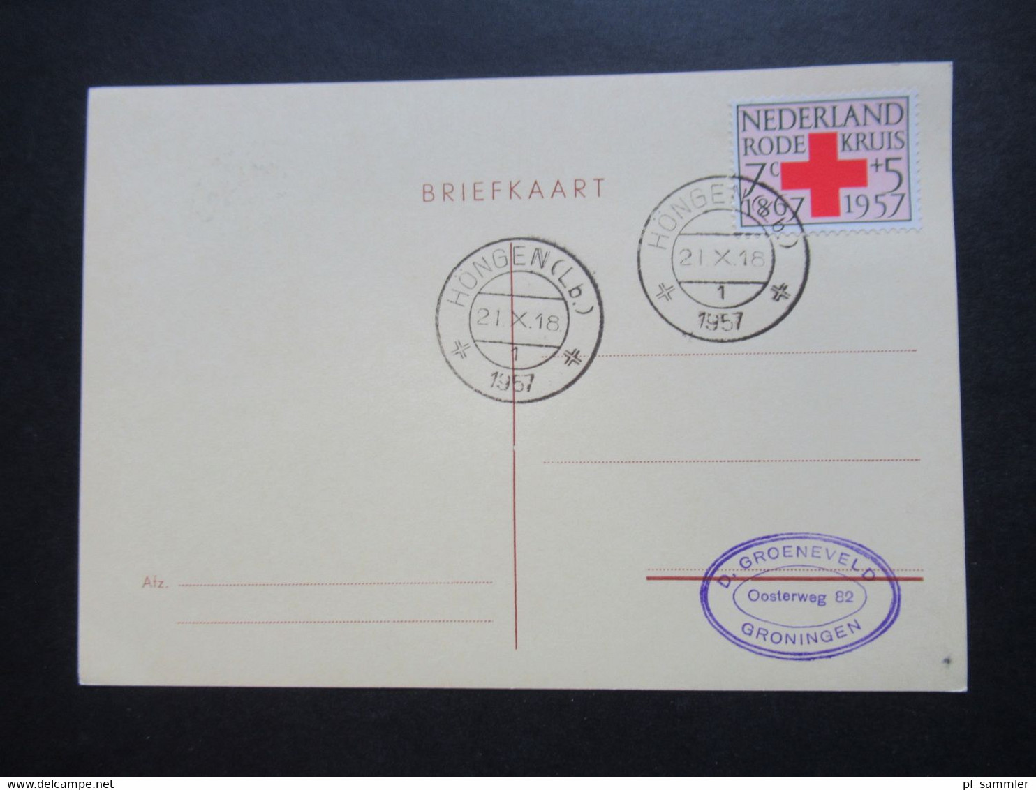 Niederlande 1957 Rotes Kreuz Nr. 700 (1) Und 701 (4) Auf Blanko Postkarten Mit Verschiedenen Tagesstempeln - Briefe U. Dokumente